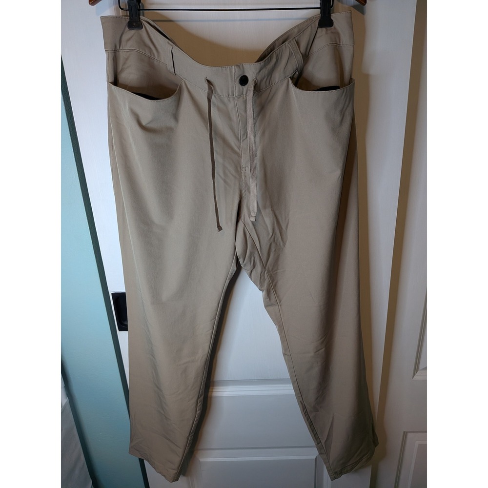 Magellan Outdoors Mens XL Khaki Water Repellent Hiking Utility Pants Drawstring